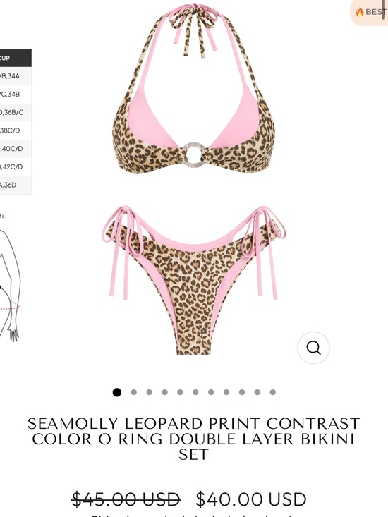 Seamolly Other - BRAND NEW Seamolly Leopard Print Contrast O-Ring Bikini Set - Pink & Leopard